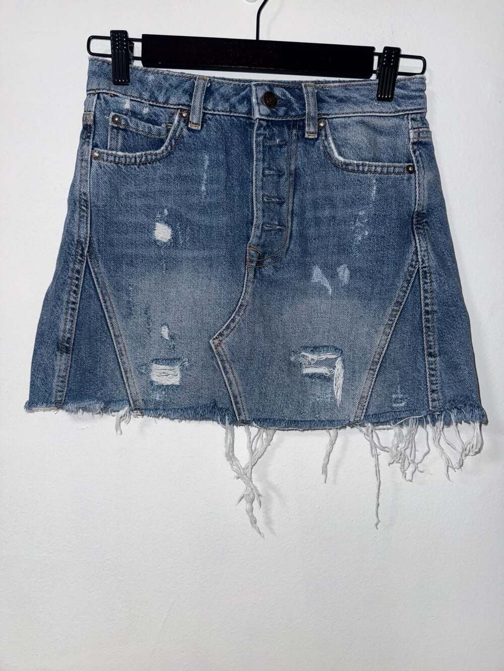 We The Free Denim Mini Skirt Size 24 Blue